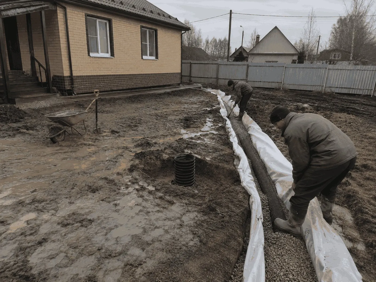 Дренаж сырого участка на глине, Копейск: фото 2